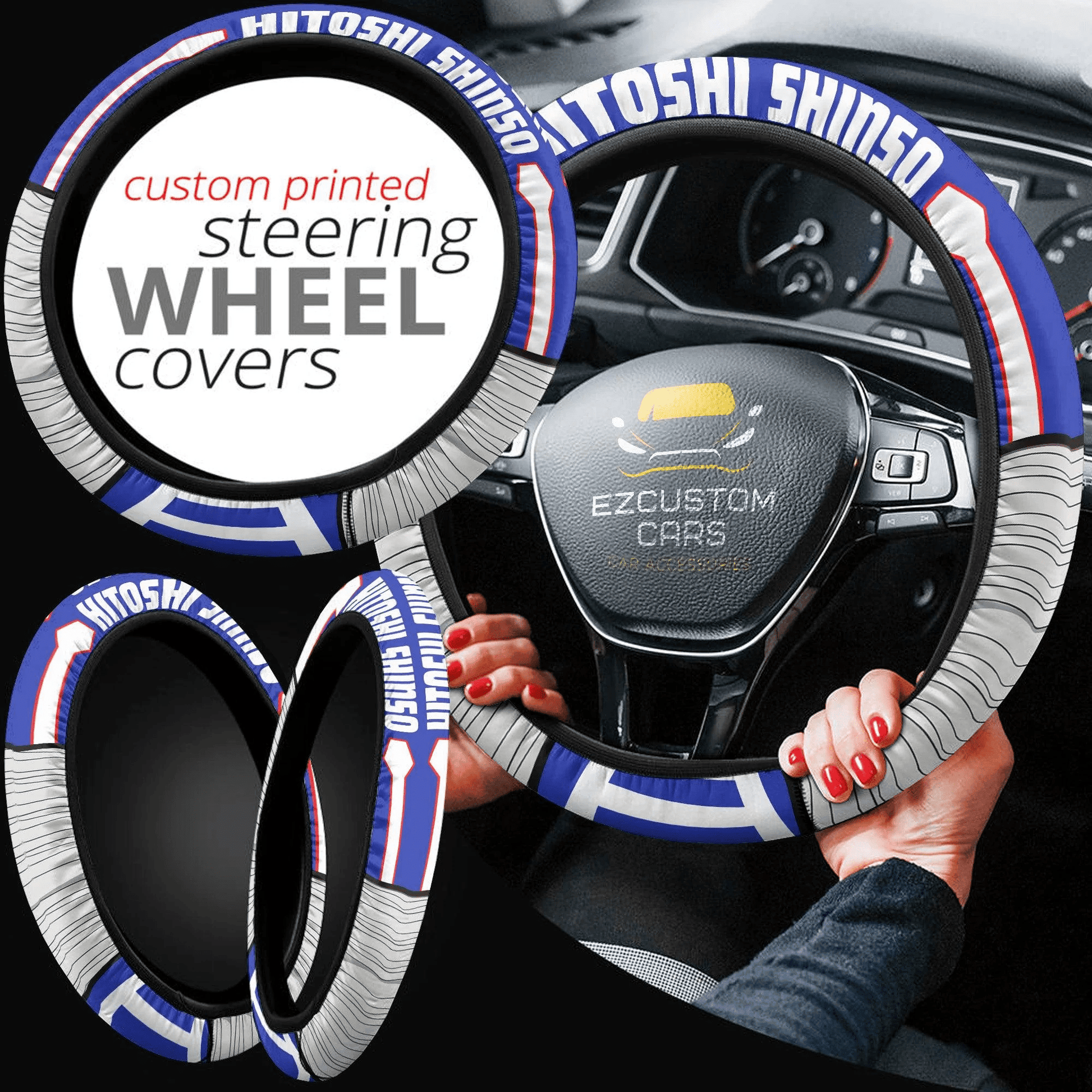 Hitoshi Shinso My Hero Academia Anime Steering Wheel Cover Custom Anime Car Accessories