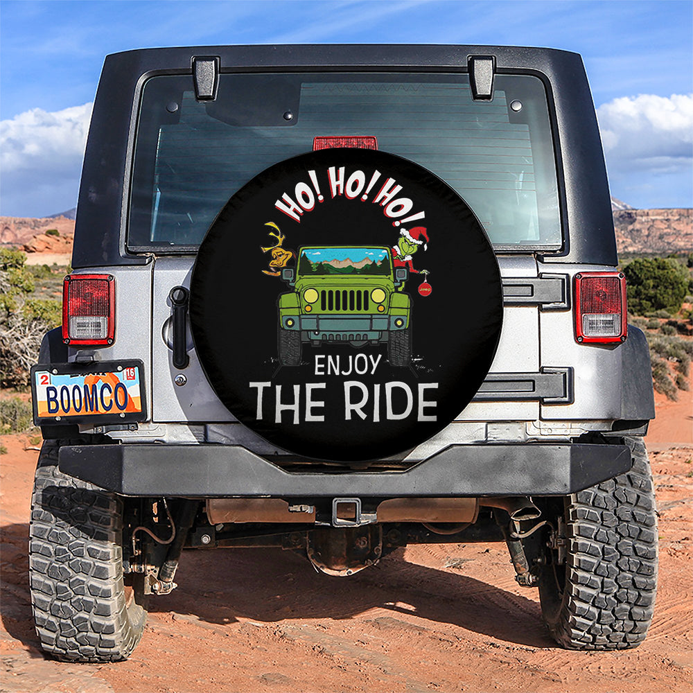 Ho Ho Ho Grinch Enjoy The Ride Jeep Car Spare Tire Cover