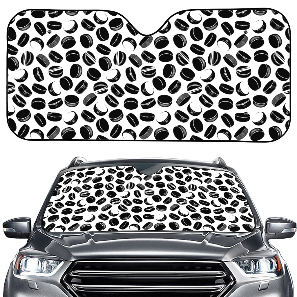 Hockey Puck Pattern Print Car Windshield Sun Shade