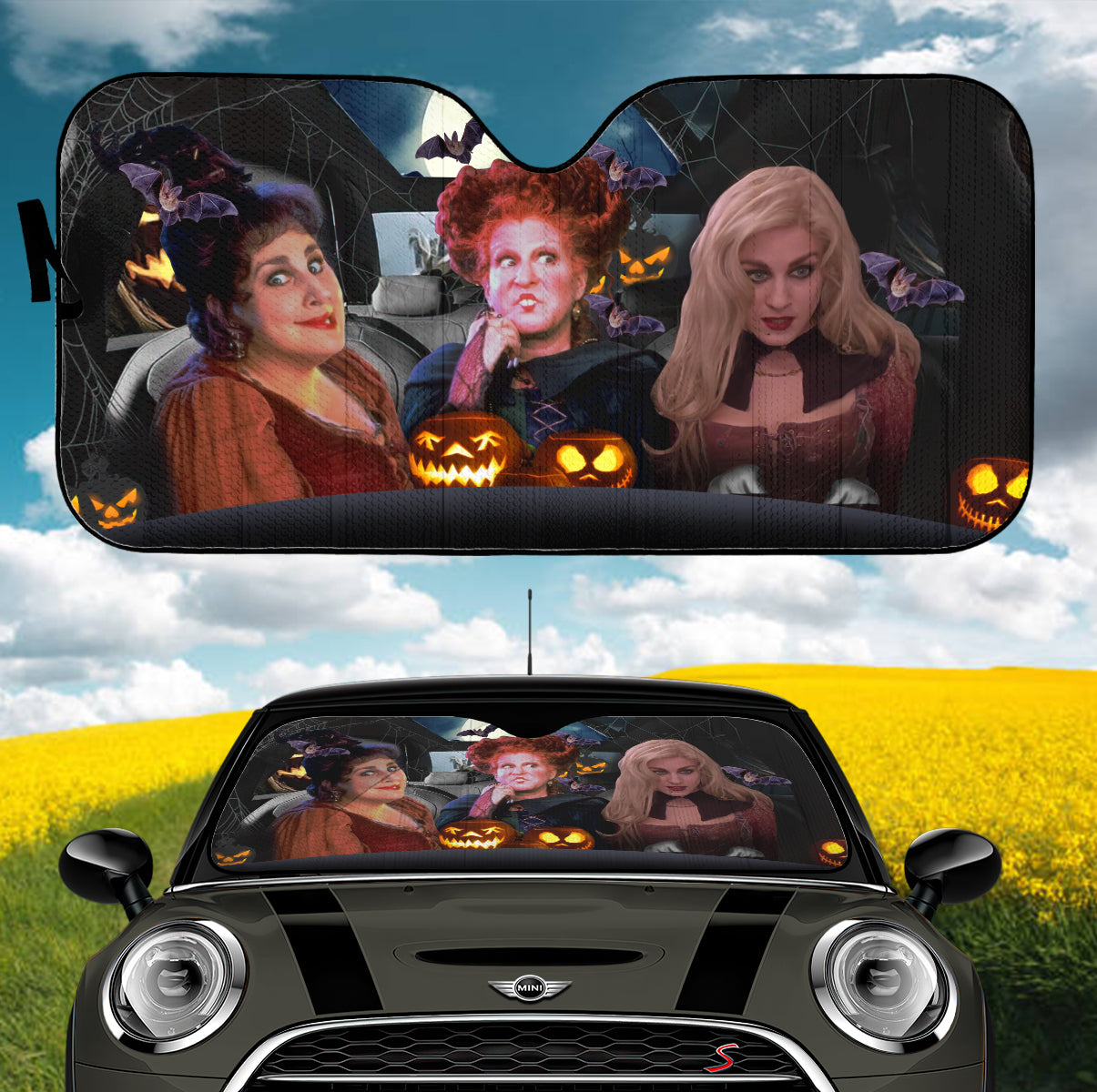 Hocus Pocus Winifred Sarah And Mary Halloween Car Auto Sunshades