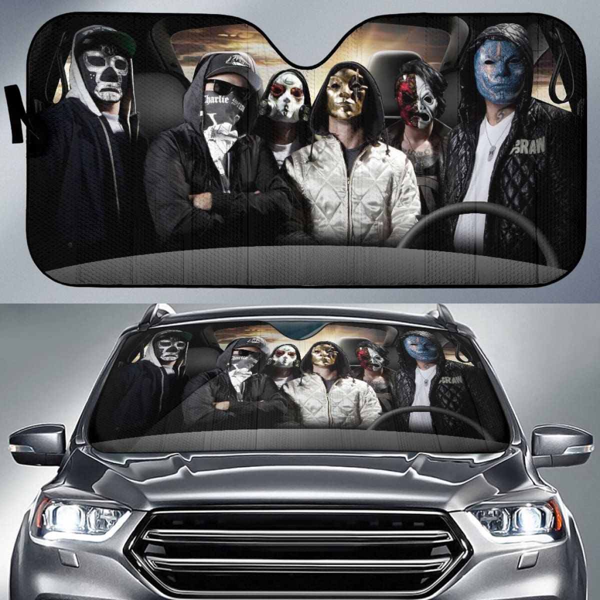 Hollywood Undead Car Auto Sun Shade Rock Band Fan Gift Idea Universal Fit 174503