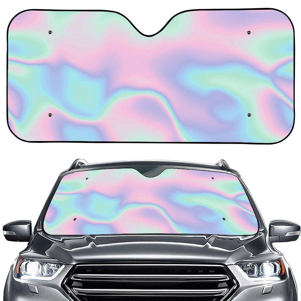 Holographic Waves Print Car Windshield Sun Shade