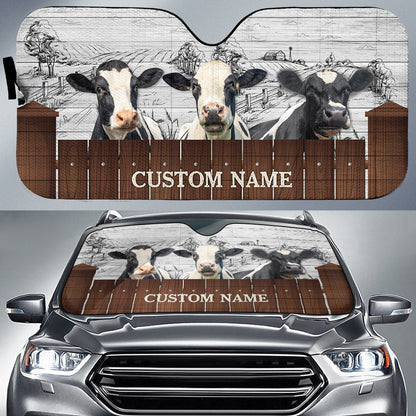 Holstein Farming Custom Name 3D Sun Shade