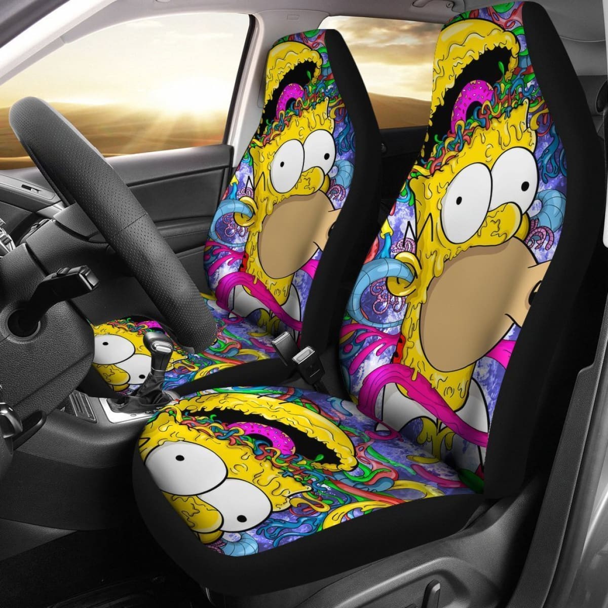 Homer Simpson'S Brain Car Seat Covers Lt03 Universal Fit 225721