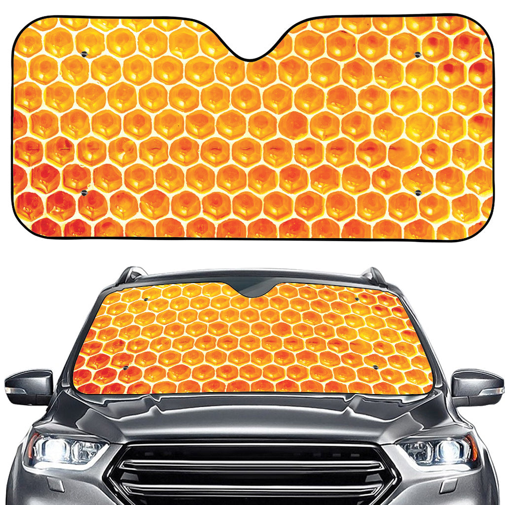 Honey Bee Hive Print Car Windshield Sun Shade