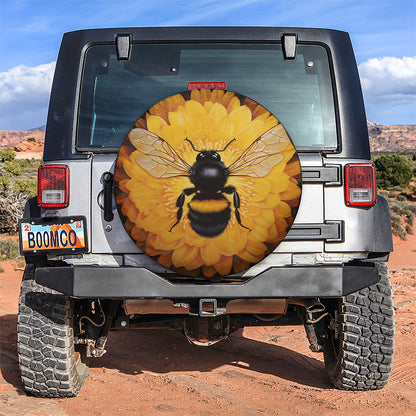 Honey Bee Sunflower Car Spare Tire Cover