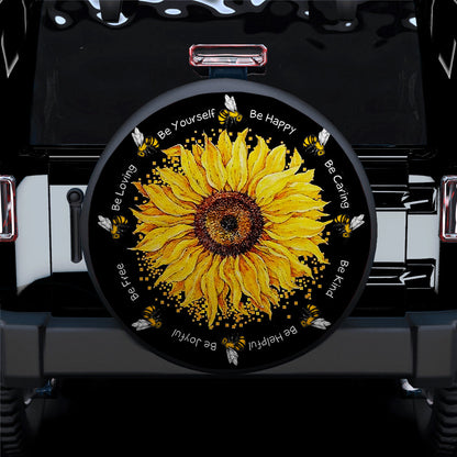 Honey Bee Sunflower Jeep Car Spare Tire Cover