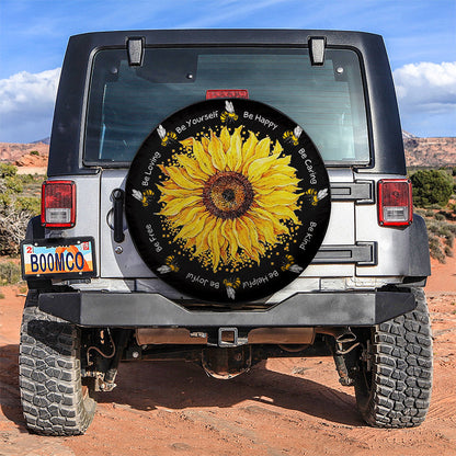 Honey Bee Sunflower Jeep Car Spare Tire Cover