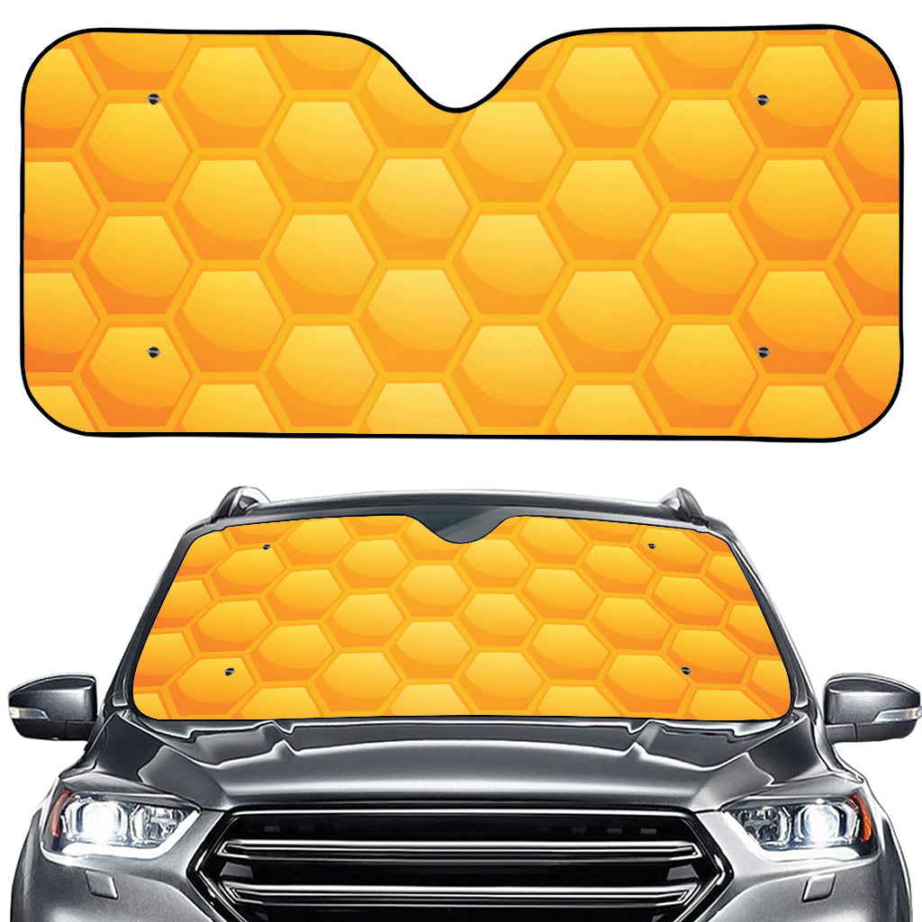 Honeycomb Pattern Print Car Windshield Sun Shade