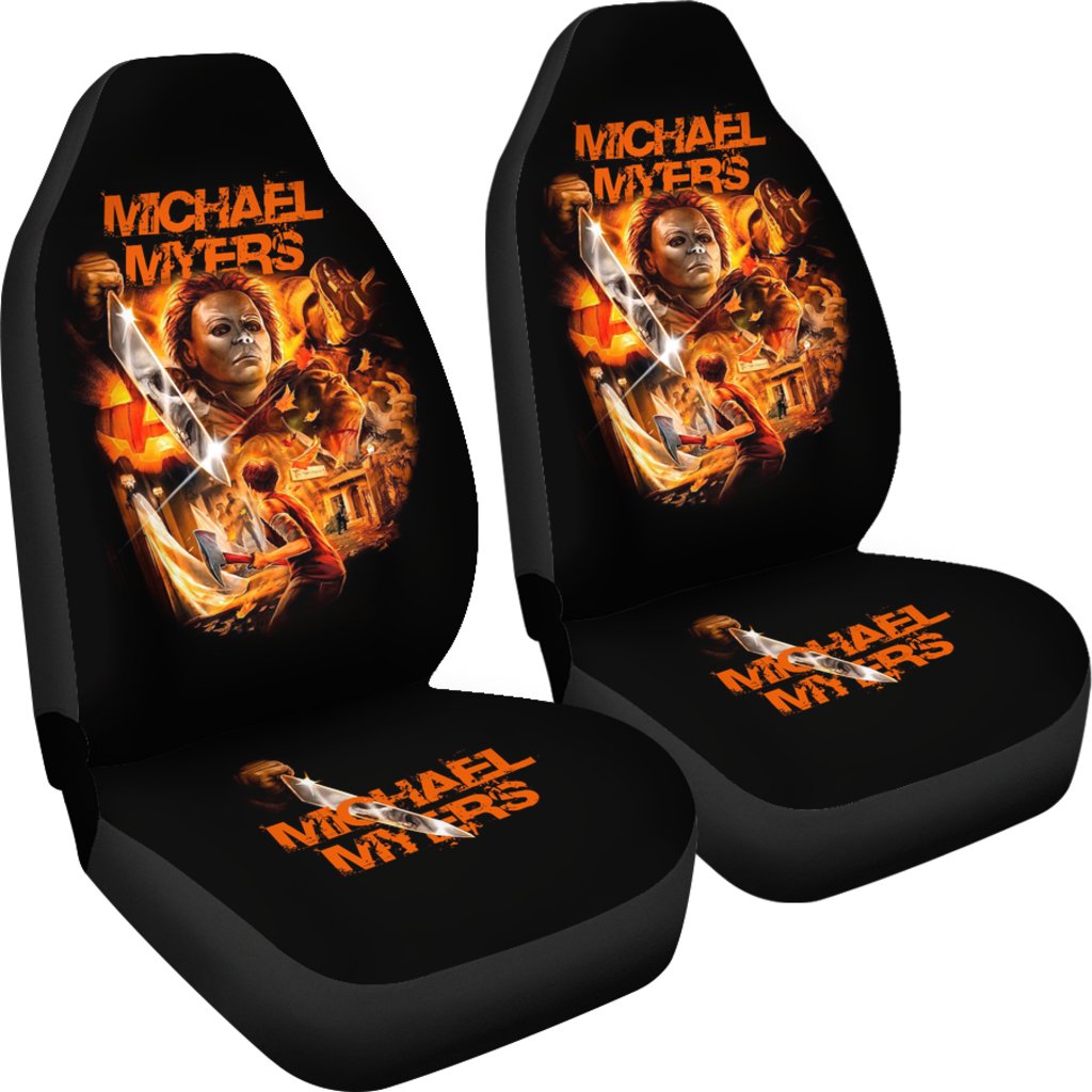 Horror Movie Car Seat Covers | Fighting Michael Myers With Axe Seat Covers Ci090421