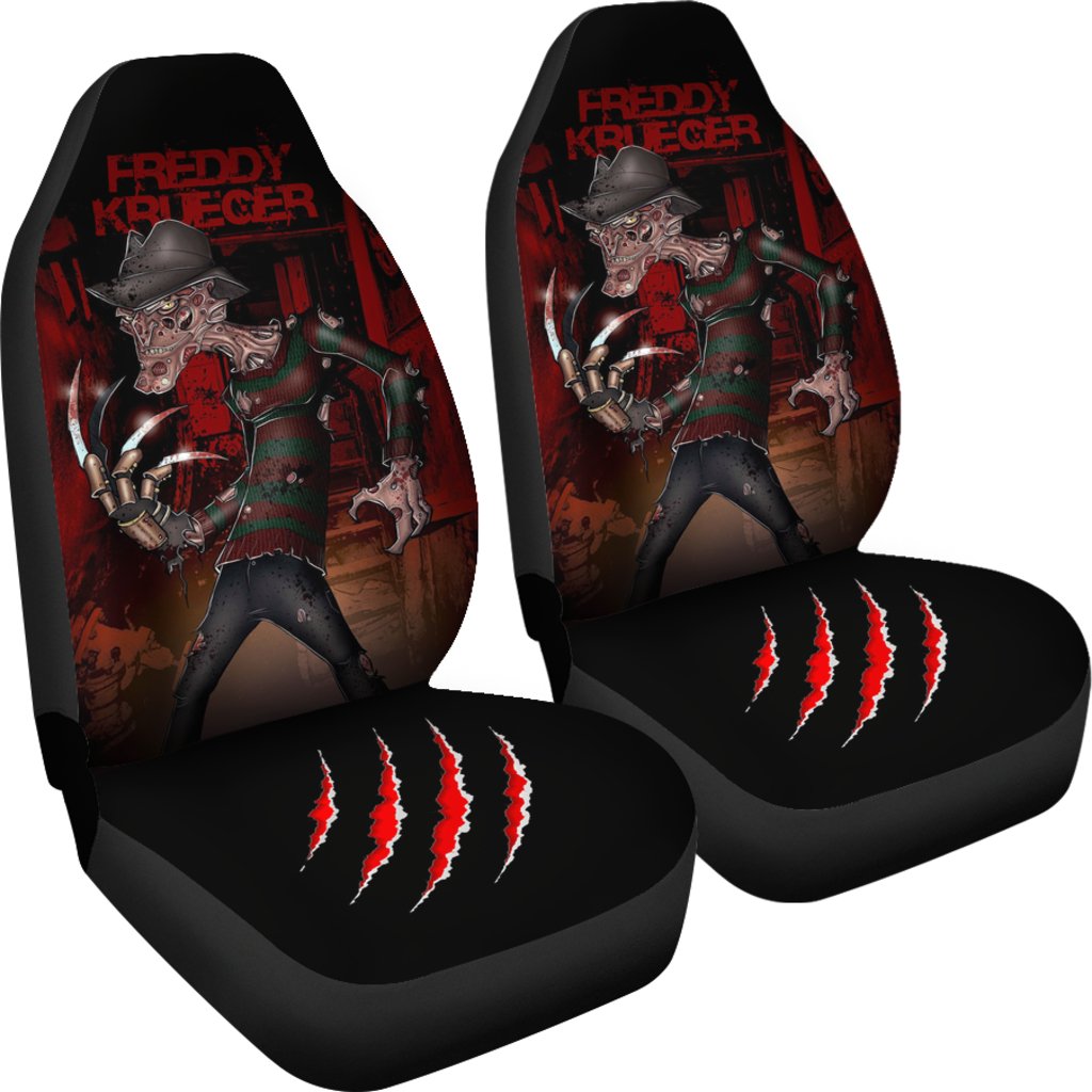 Horror Movie Car Seat Covers | Freddy Krueger Cartoon Artwork Seat Covers Ci090121