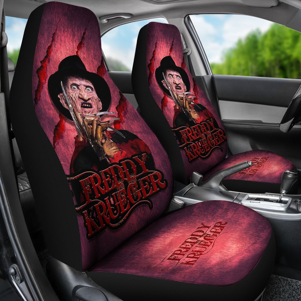 Horror Movie Car Seat Covers | Freddy Krueger Claw Red Theme Seat Covers Ci082621