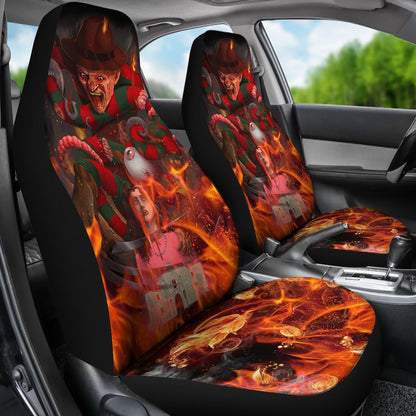 Horror Movie Car Seat Covers | Freddy Krueger Human Organ In Fire Seat Covers Ci082821