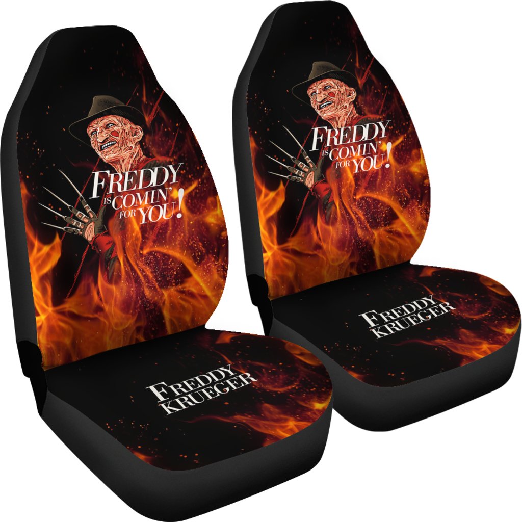 Horror Movie Car Seat Covers | Freddy Krueger Is Coming For You Fire Seat Covers Ci082621