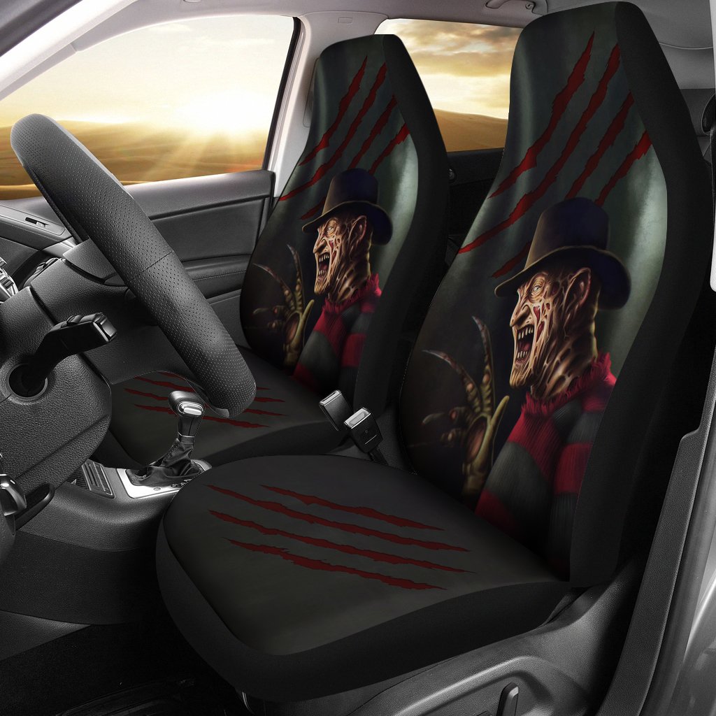 Horror Movie Car Seat Covers | Freddy Krueger Laughing Bloody Claw Seat Covers Ci082821