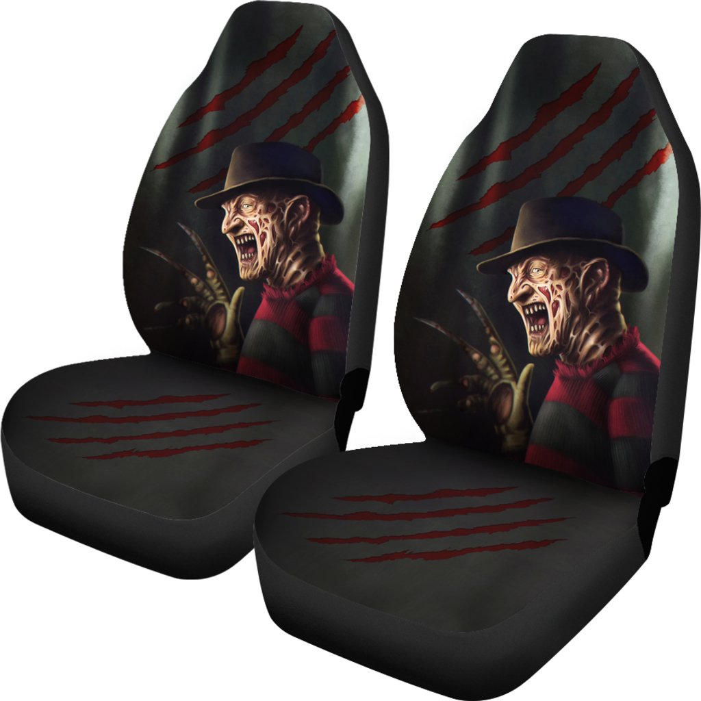 Horror Movie Car Seat Covers | Freddy Krueger Laughing Bloody Claw Seat Covers Ci082821