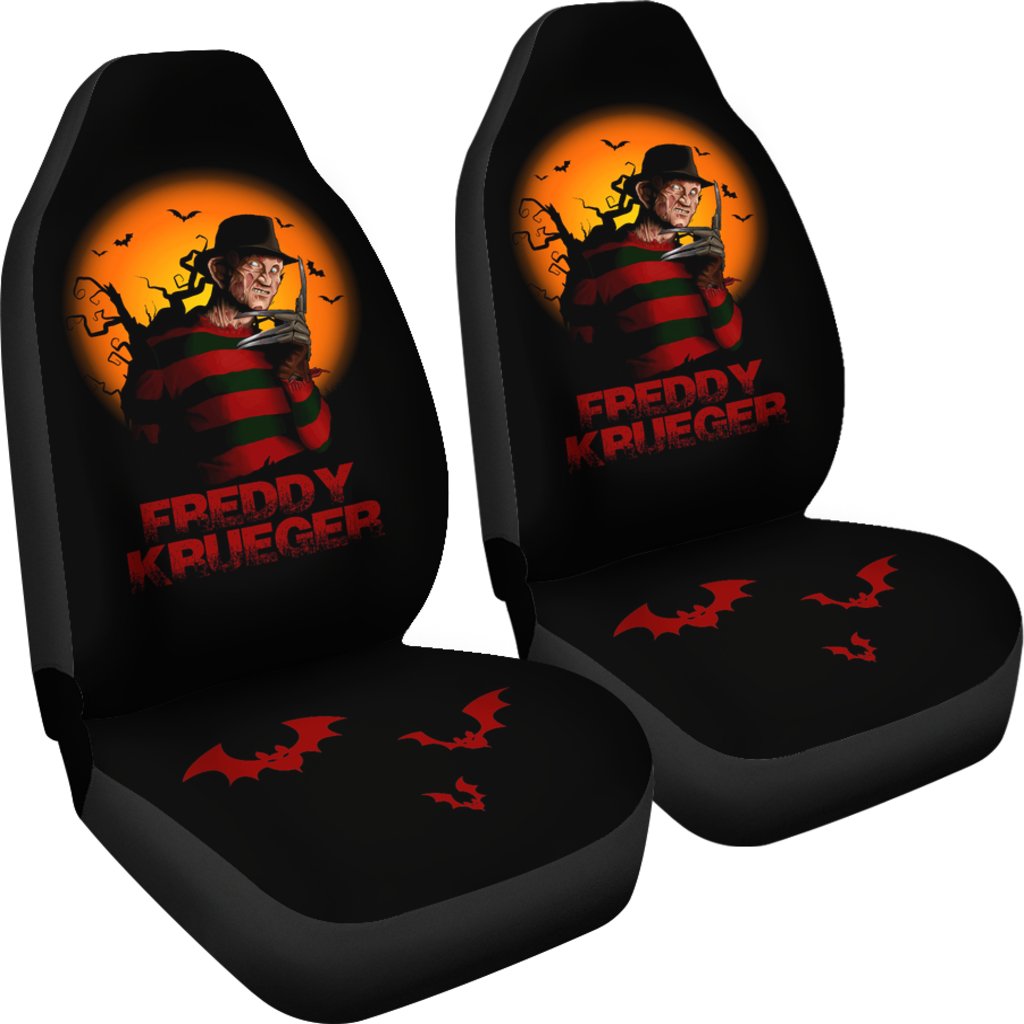 Horror Movie Car Seat Covers | Freddy Krueger With Other Villains Jason Seat Covers Ci083121