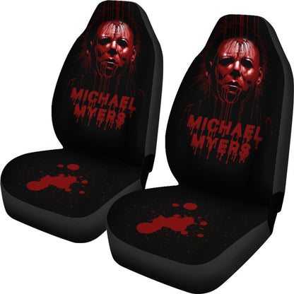 Horror Movie Car Seat Covers | Michael Myers Bleeding Red Face Seat Covers Ci090621