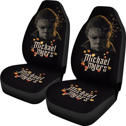 Horror Movie Car Seat Covers | Michael Myers Fading Face Maple Leaf Seat Covers Ci090621