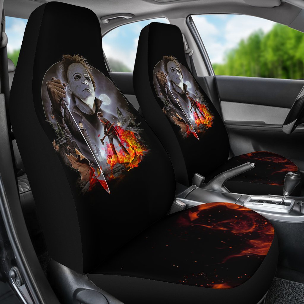 Horror Movie Car Seat Covers | Michael Myers Scary Moon Night Seat Covers Ci090421