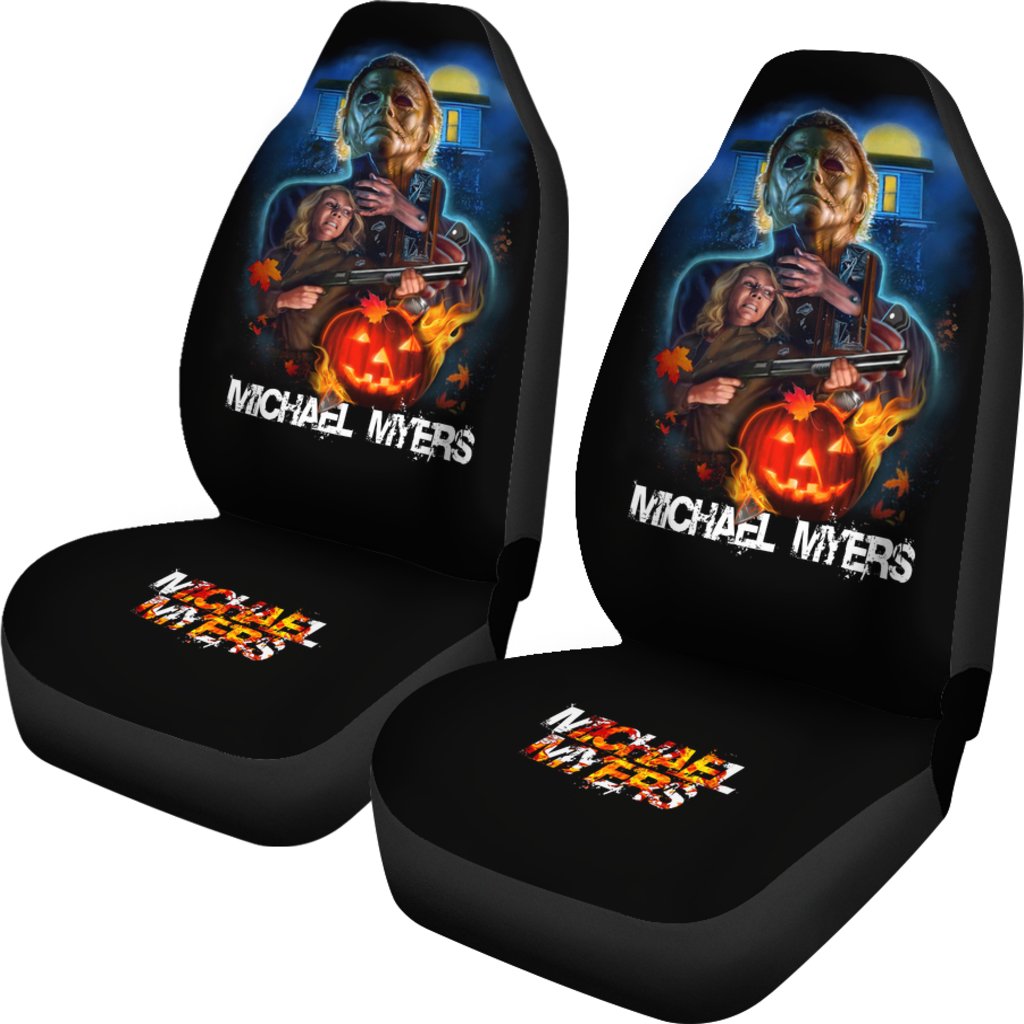 Horror Movie Car Seat Covers | Michael Myers Vs Laurie Strode Silent Night Seat Covers Ci090321