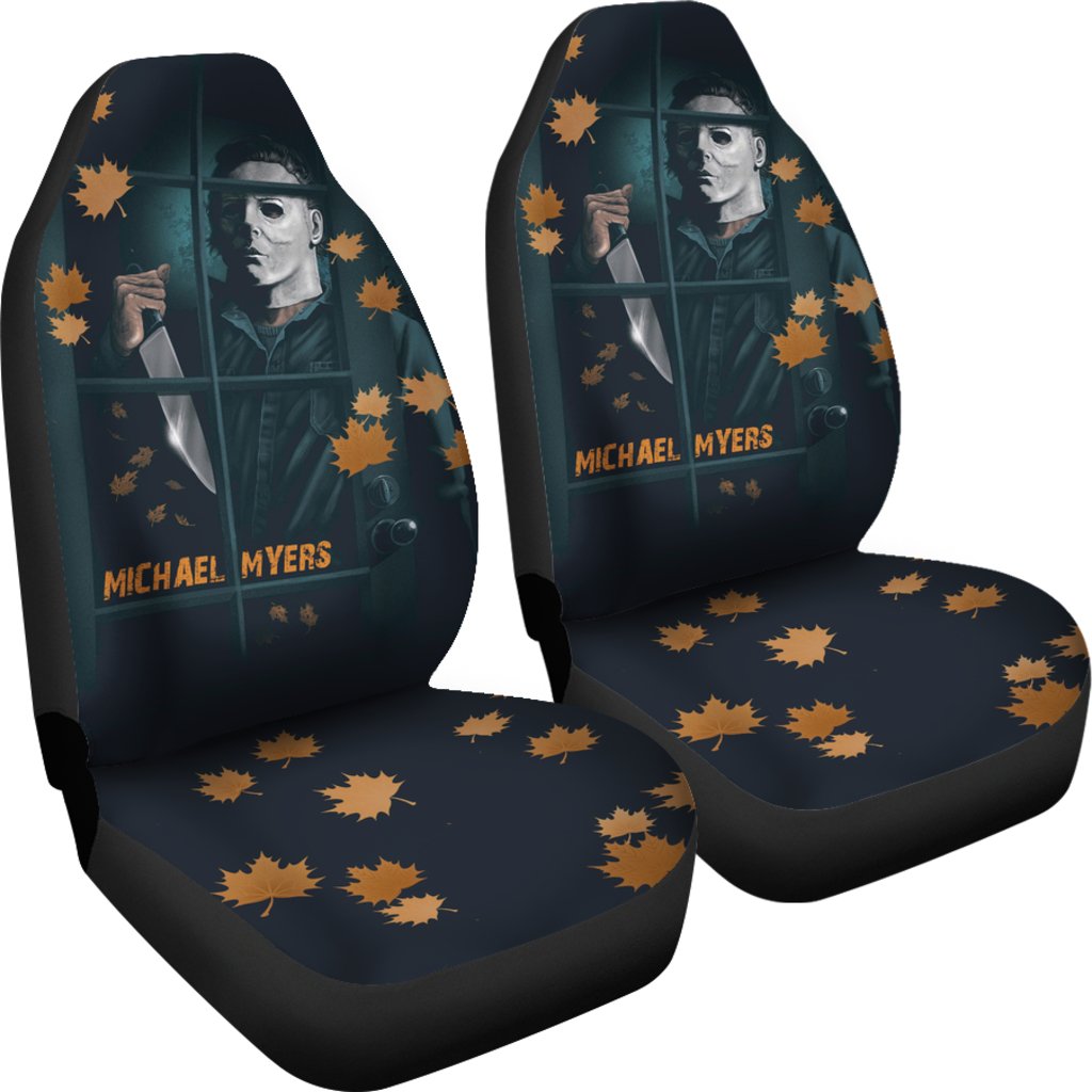 Horror Movie Car Seat Covers | Michael Myers Window Maple Leaf Patterns Seat Covers Ci090421