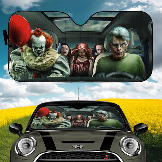 Horror Pennywise And Friends Halloween Car Auto Sunshades