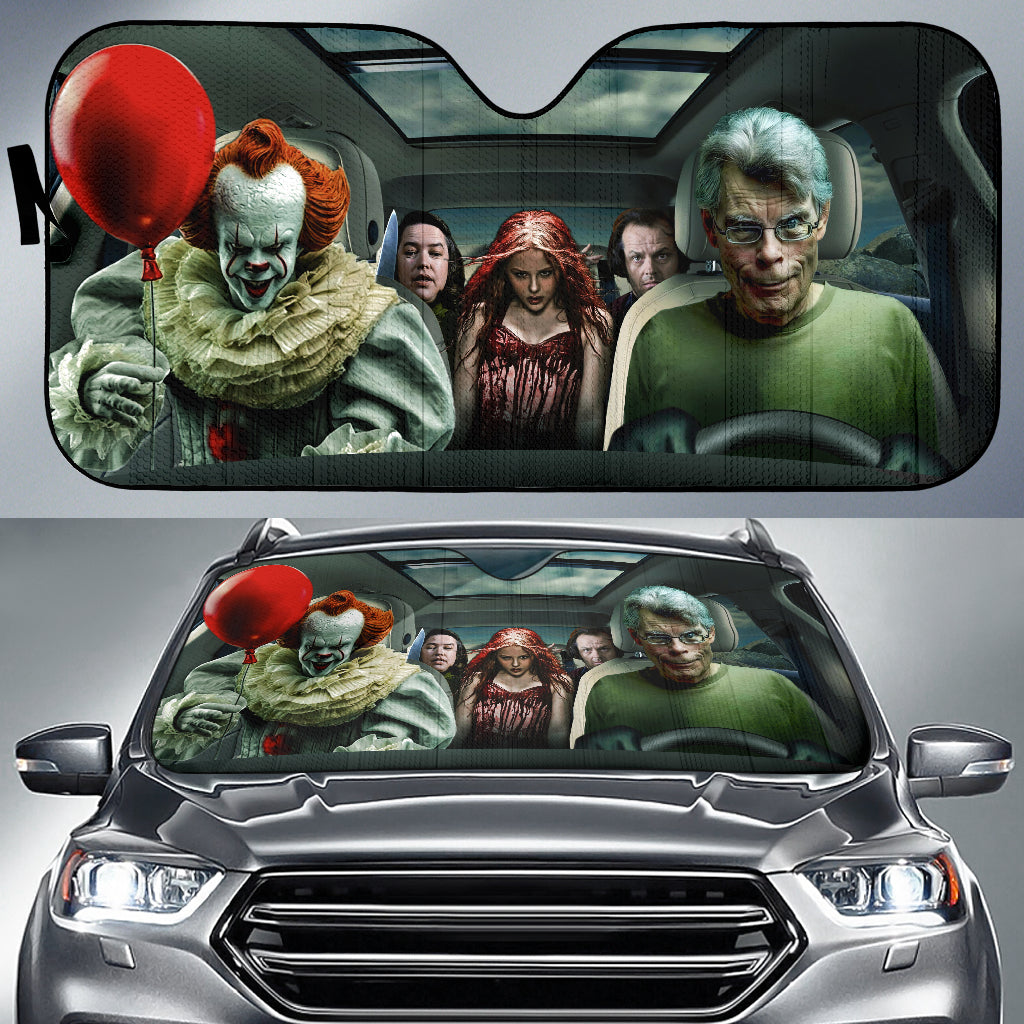 Horror Pennywise And Friends Halloween Car Auto Sunshades