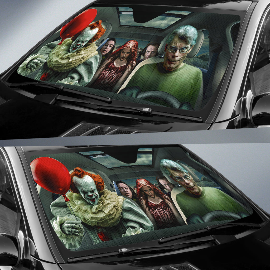 Horror Pennywise And Friends Halloween Car Auto Sunshades