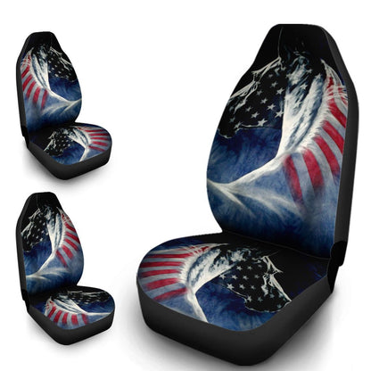 Horse Car Seat Covers Custom US Flag Car Interior Accessories