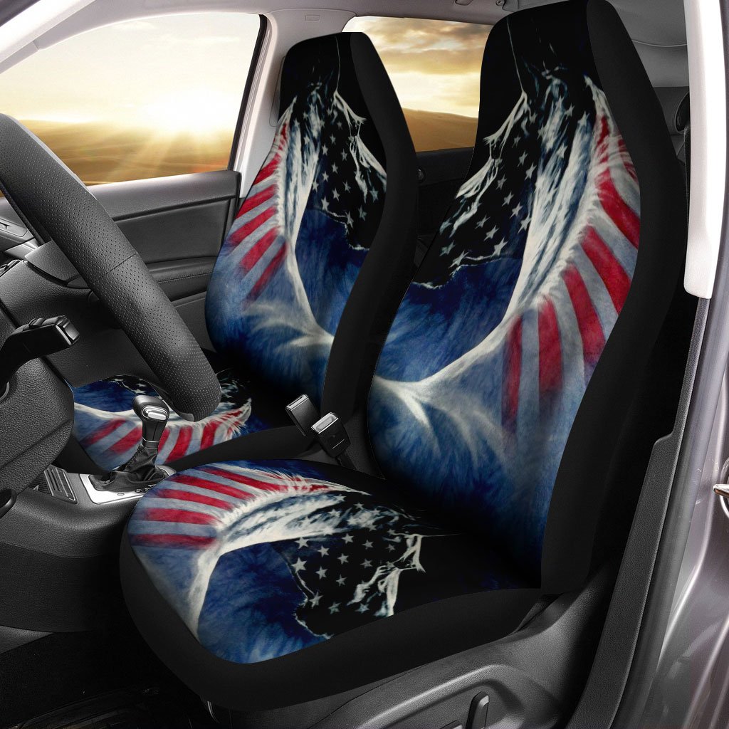 Horse Car Seat Covers Custom US Flag Car Interior Accessories
