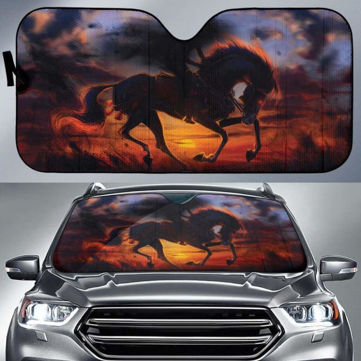 Horse Evil Sunset Car Sun Shades 918b Universal Fit