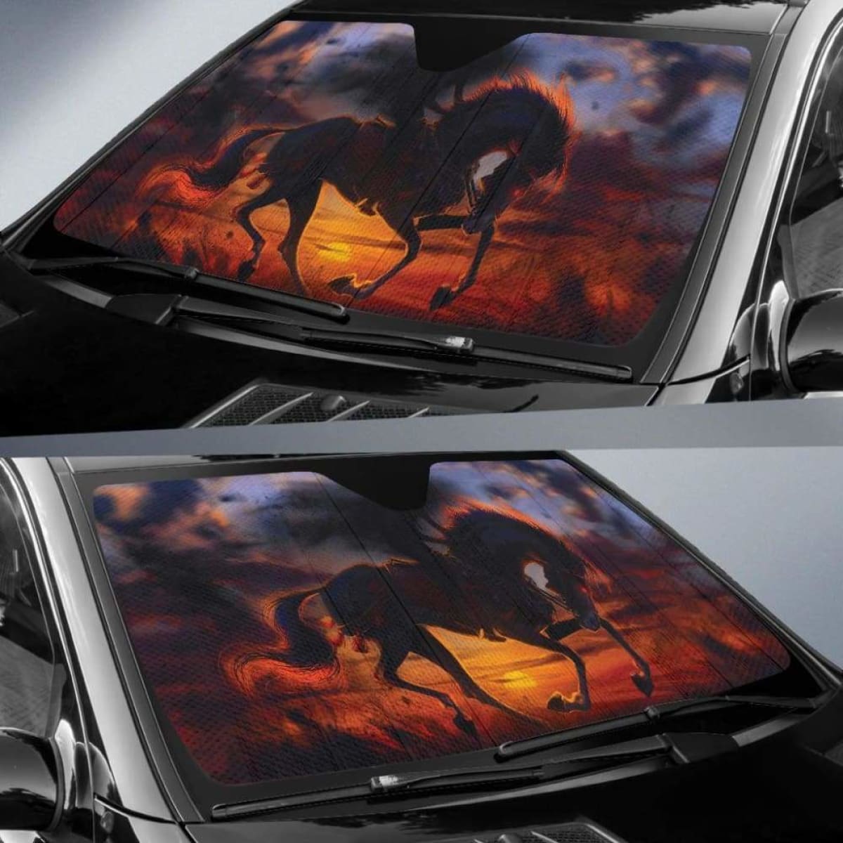 Horse Evil Sunset Car Sun Shades 918b Universal Fit