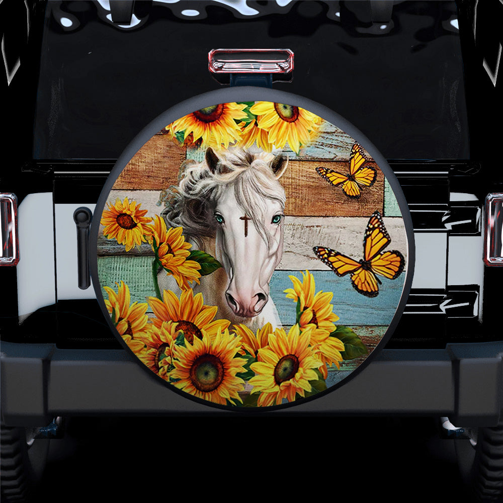 Horse Faith Circle Car Spare Tire Cover