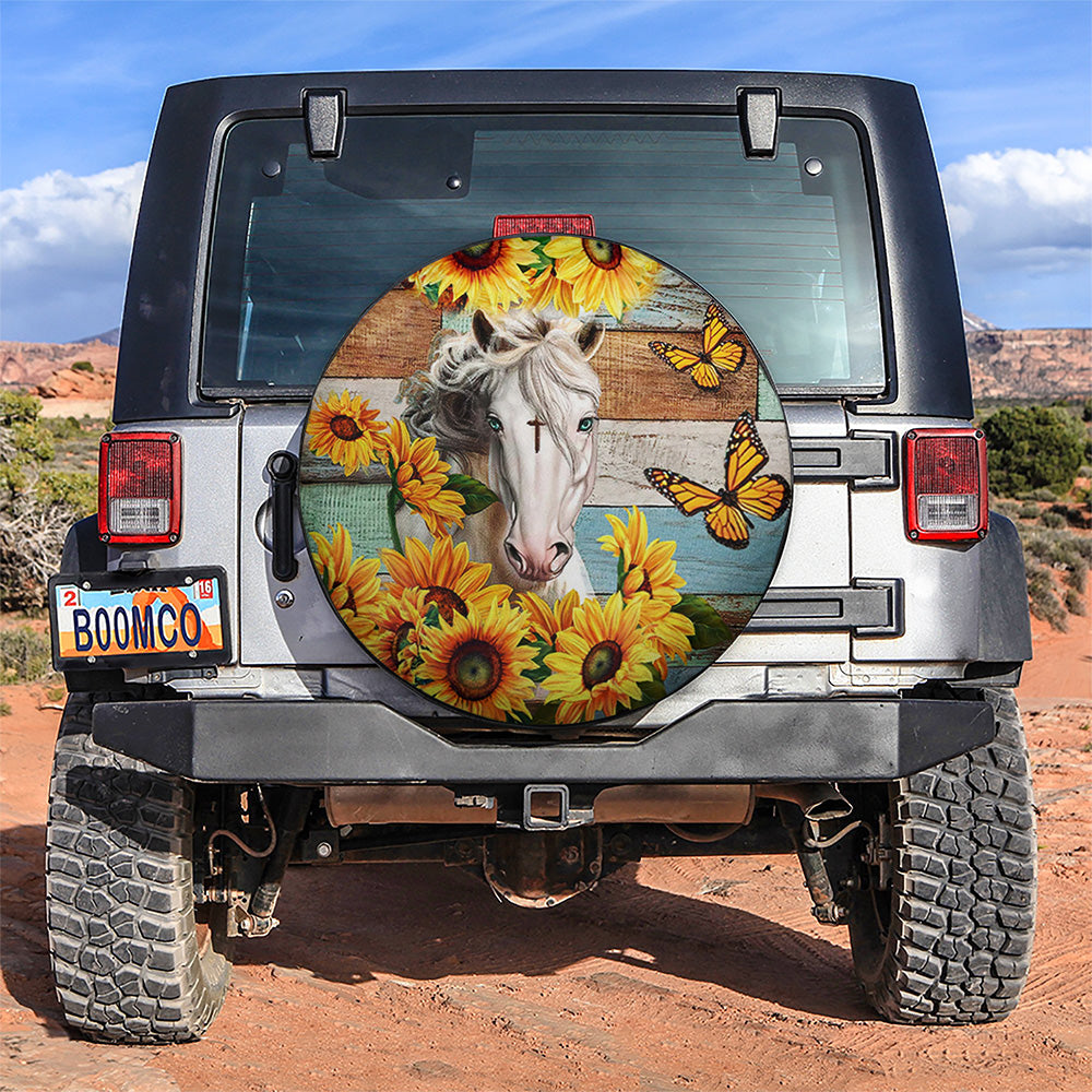 Horse Faith Circle Car Spare Tire Cover