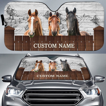 Horse Farming Custom Name 3D Sun Shade