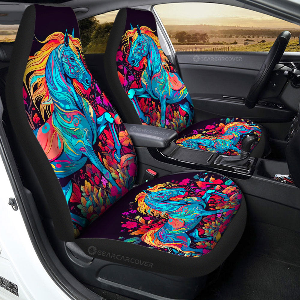 Horse Floral Car Seat Covers Custom Car Accessories