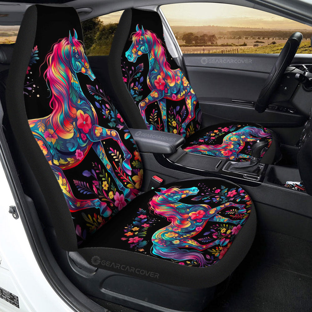 Horse Floral Car Seat Covers Custom Car Accessories