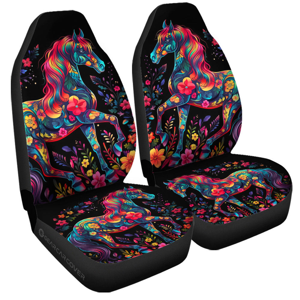 Horse Floral Car Seat Covers Custom Car Accessories