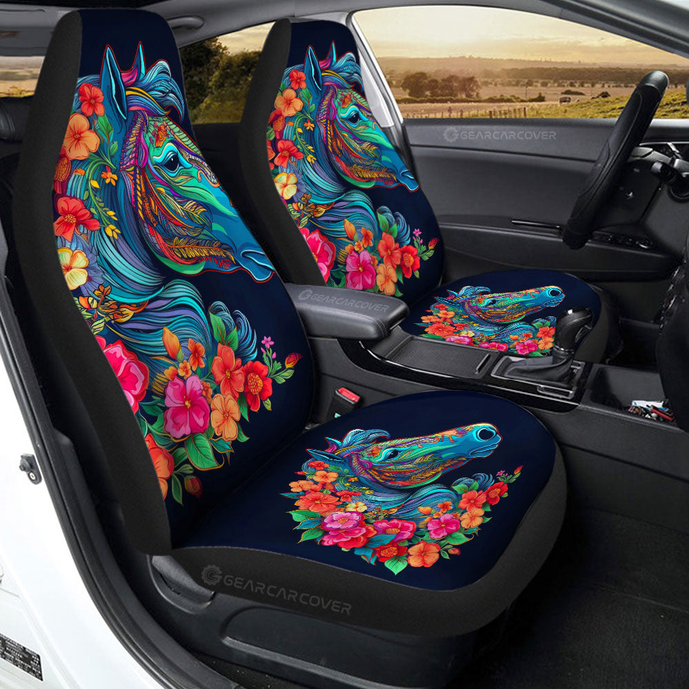 Horse Floral Car Seat Covers Custom Car Accessories