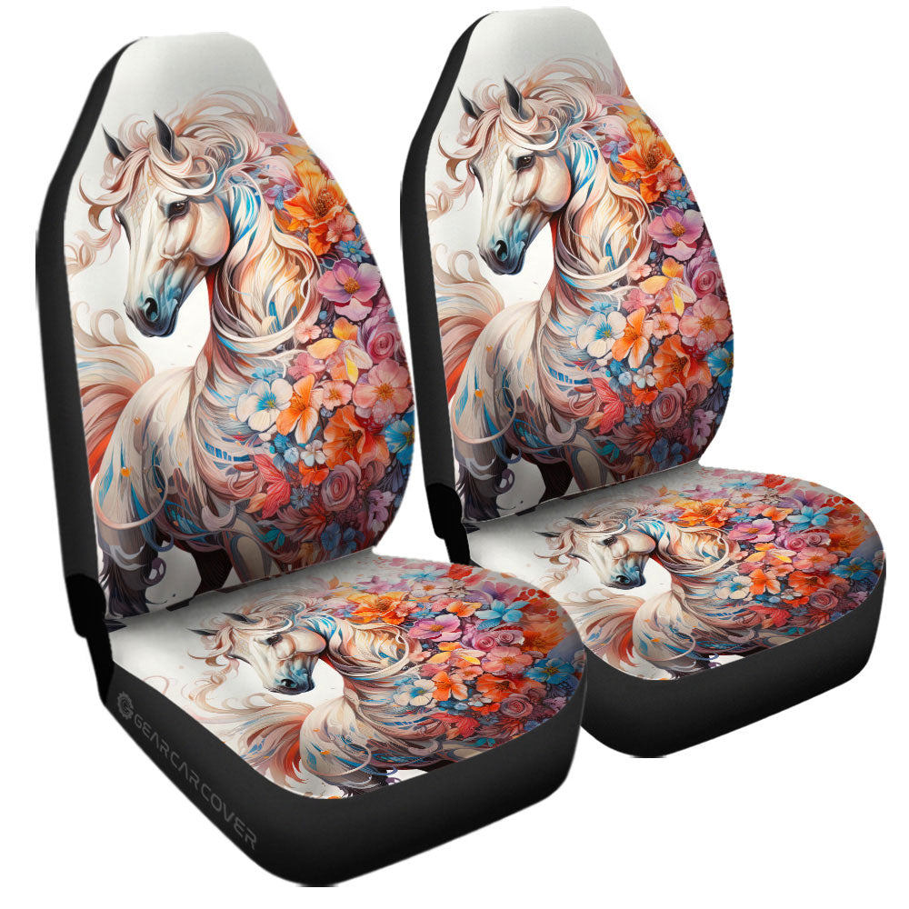 Horse Floral Car Seat Covers Custom Car Accessories