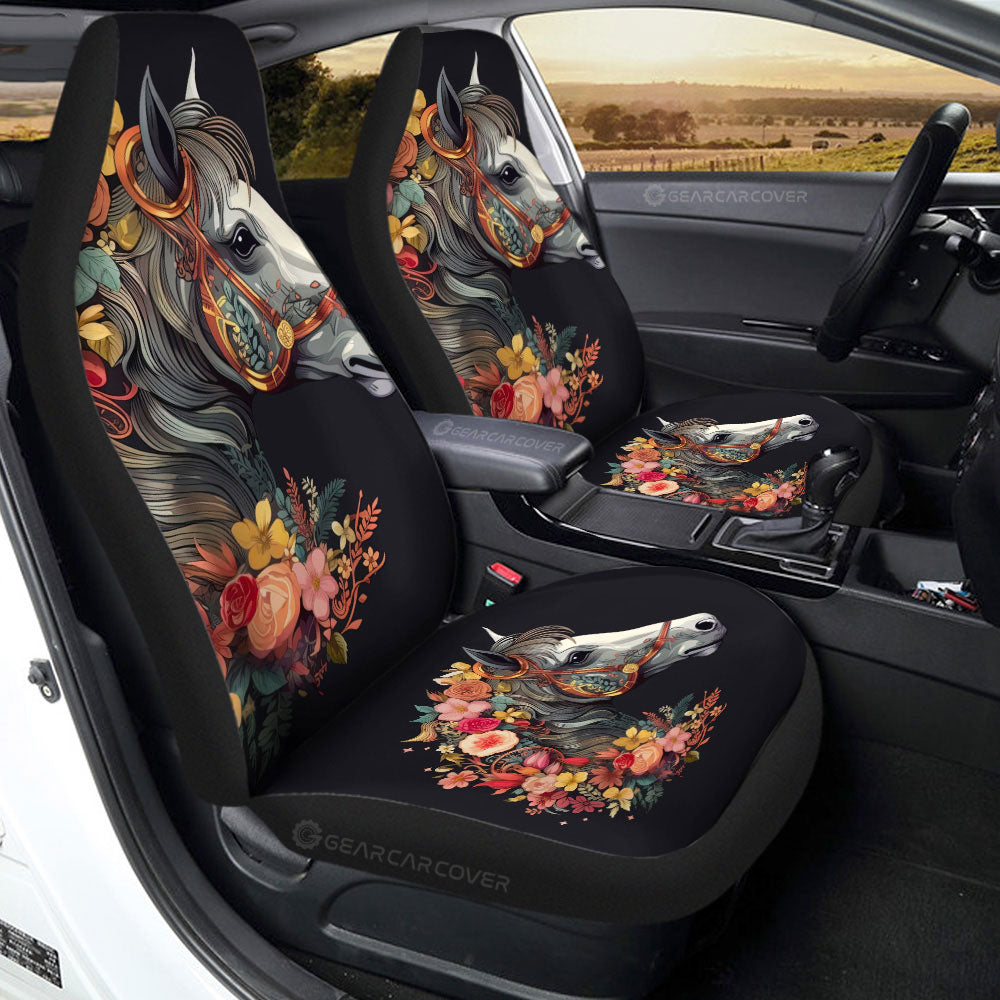 Horse Floral Car Seat Covers Custom Car Accessories
