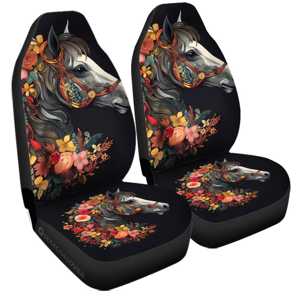 Horse Floral Car Seat Covers Custom Car Accessories