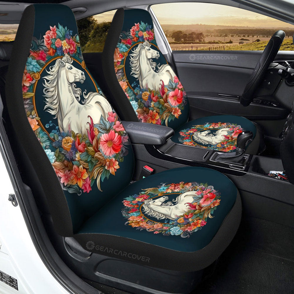 Horse Floral Car Seat Covers Custom Car Accessories