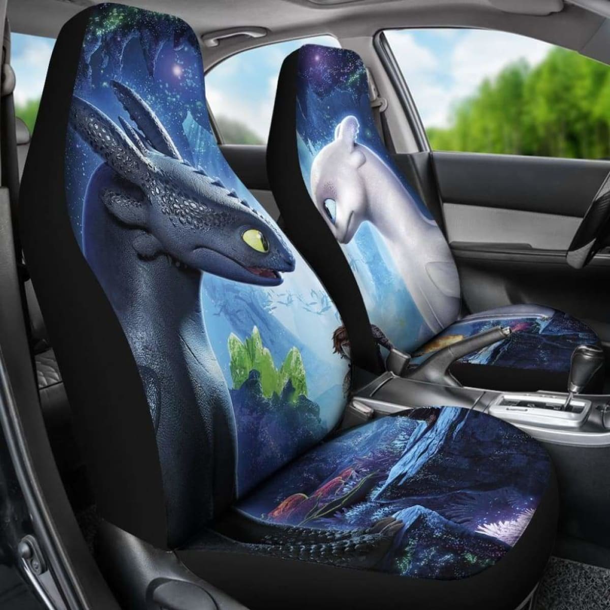 How To Train Your Dragon Couple Dark Light Car Seat Covers Universal Fit 051012