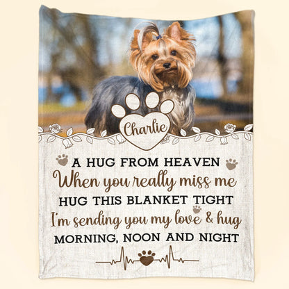Hug From Heaven - New Version - Personalized Photo Blanket