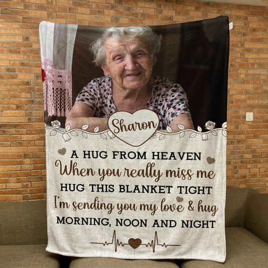 Hug From Heaven - New Version - Personalized Photo Blanket