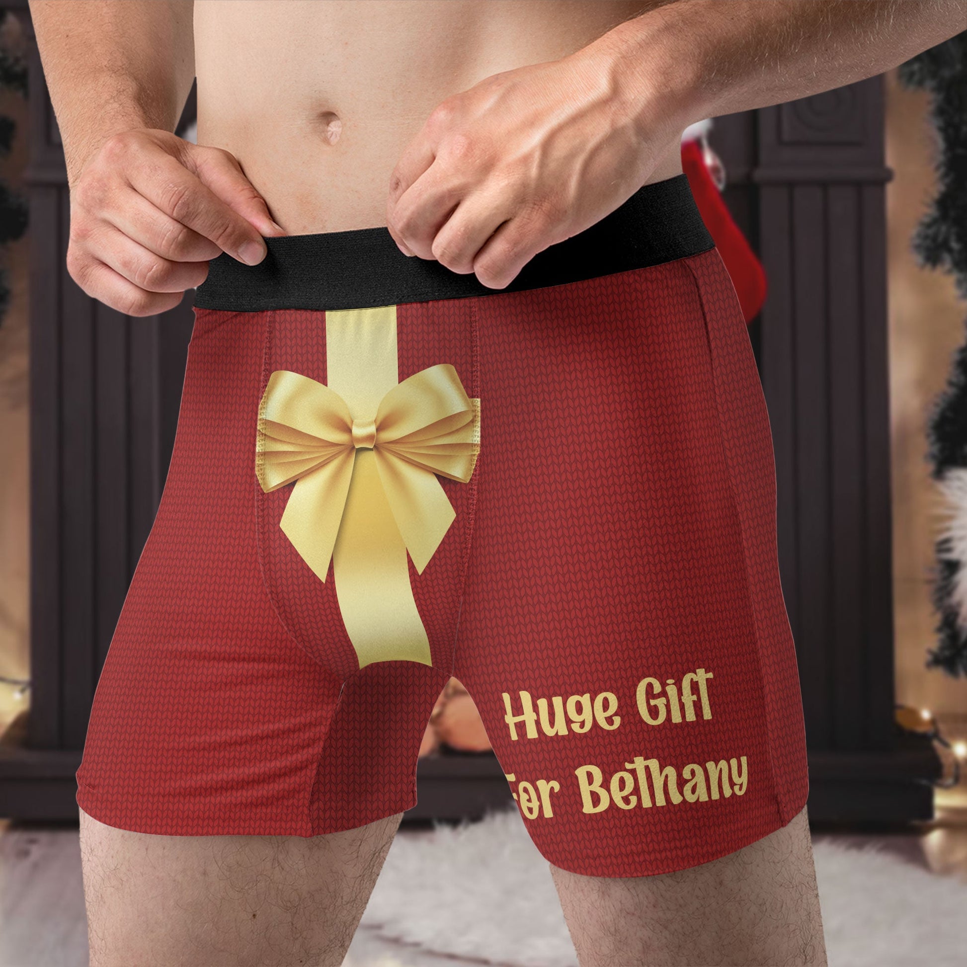 Huge Gift Christmas Version Gift For Husband, Boyfriend - Personalized Men's Boxer Briefs