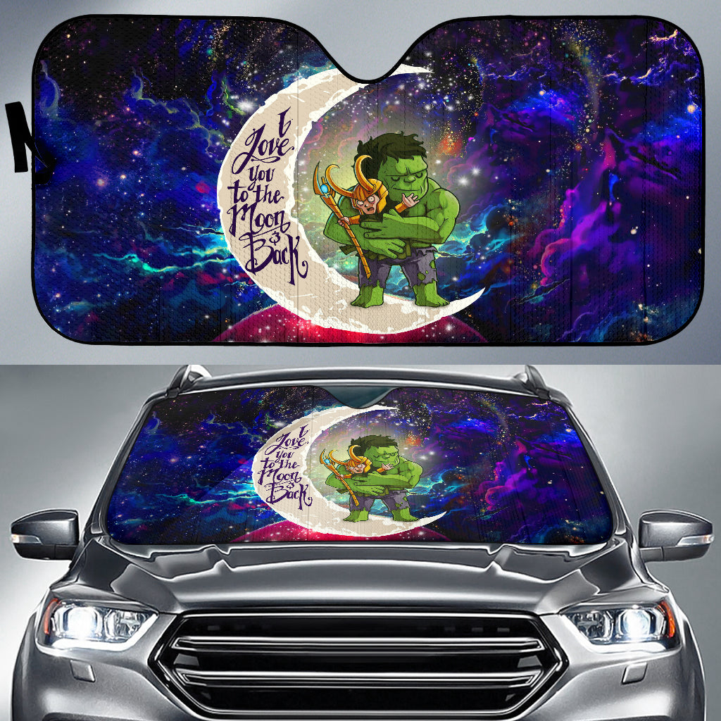 Hulk And Loki Love You To The Moon Galaxy Car Auto Sunshades