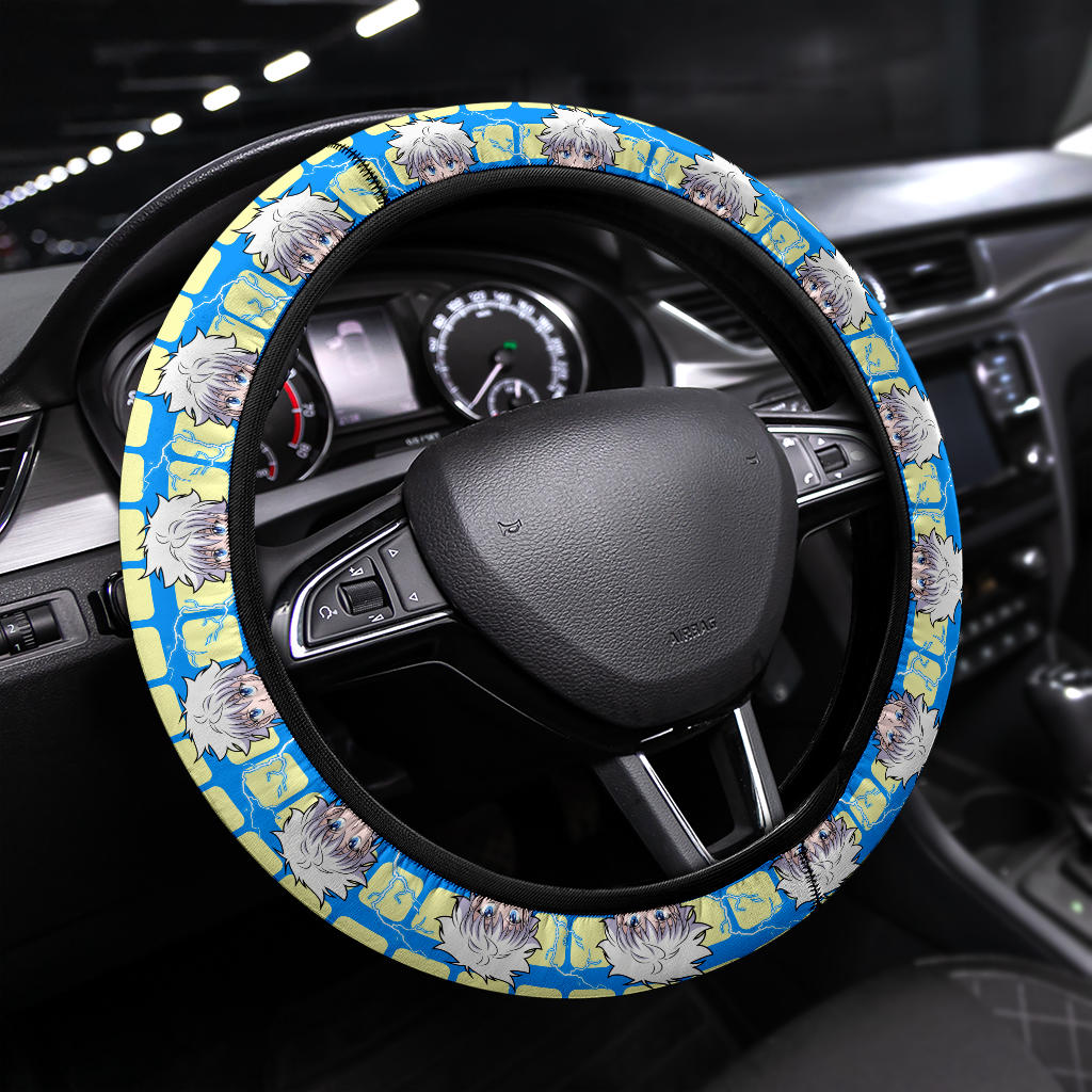 Hunter X Hunter Killua Zoldyck Lightning Anime Premium Custom Car Steering Wheel Cover